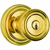 Brinks Commercial Brinks Push Pull Rotate Barrett Polished Brass Entry Knob KW1 1.75 in. 23005-105
